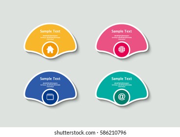 Infographic Design Elements. Business data visualization. Vector illustration infographics 4 options. Template for brochure, business, web design, Annual report.