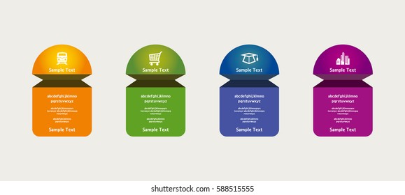 Infographic Design Elements. Business data visualization. Vector illustration infographics 4 options. Template for brochure, business, web design, Annual report.