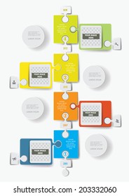 Infographic design elements with figutes and icons. Eps 10 illustration