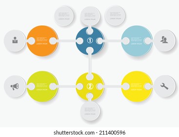Infographic design elements with figutes and icons. Eps 10 illustration