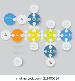 Elementos de diseño infográfico con figuras e iconos. Ilustración Eps 10