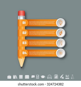 Infographic design elements - learning and education. Vector EPS 10.