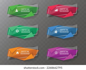 Infographic design elements transparent glass decor.