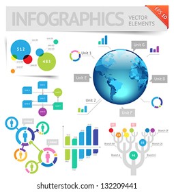 Infographic design elements. Vector saved as EPS-10, file contains objects with transparency (shadows etc.)