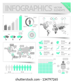 Infographic design elements. Vector saved as EPS-10, file contains objects with transparency (shadows etc.)