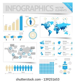 Infographic design elements. Vector saved as EPS-10, file contains objects with transparency (shadows etc.)