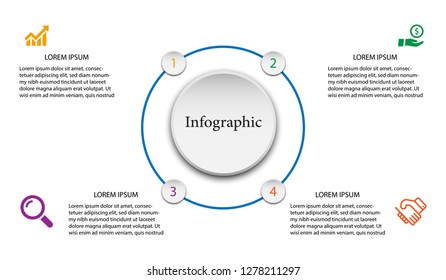 Infographic design elements with white background vector concept