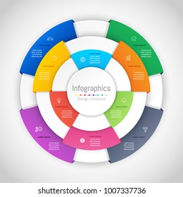 Infographic design elements for your business data with 10 options, parts, steps, timelines or processes. Vector Illustration.