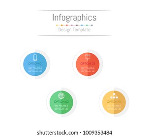 Infographic design elements for your business data with 4 options, parts, steps, timelines or processes. Vector Illustration.
