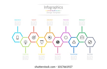 Infographic design elements for your business data with 10 options, parts, steps, timelines or processes. Vector Illustration.