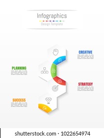 Infographic design elements for your business data with 4 options, parts, steps, timelines or processes. Vector Illustration.