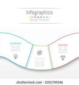 Infographic design elements for your business data with 3 options, parts, steps, timelines or processes. Vector Illustration.