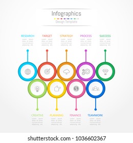 Infographic design elements for your business data with 9 options, parts, steps, timelines or processes. Vector Illustration.