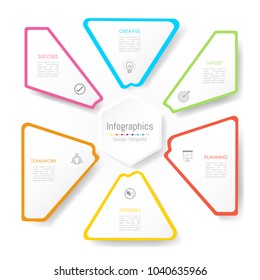 Infographic design elements for your business data with 6 options, parts, steps, timelines or processes. Vector Illustration.