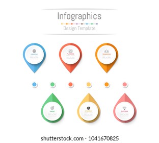 Infographic design elements for your business data with 6 options, parts, steps, timelines or processes. Vector Illustration.
