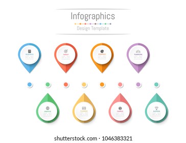 Infographic design elements for your business data with 8 options, parts, steps, timelines or processes. Vector Illustration.
