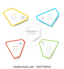 Infographic design elements for your business data with 4 options, parts, steps, timelines or processes. Vector Illustration.