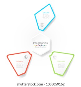 Infographic design elements for your business data with 3 options, parts, steps, timelines or processes. Vector Illustration.
