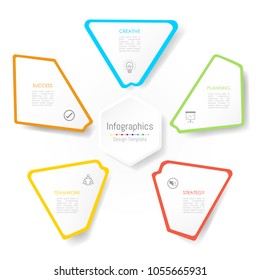 Infographic design elements for your business data with 5 options, parts, steps, timelines or processes. Vector Illustration.