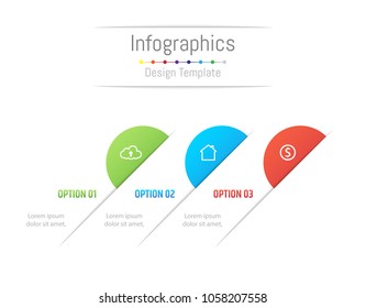 Infographic design elements for your business data with 3 options, parts, steps, timelines or processes. Vector Illustration.