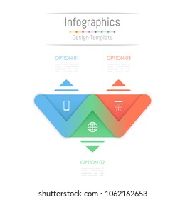 Infographic design elements for your business data with 3 options, parts, steps, timelines or processes. Vector Illustration.