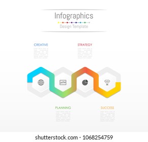 Infographic design elements for your business data with 4 options, parts, steps, timelines or processes. Vector Illustration.