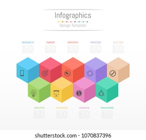 Infographic design elements for your business data with 9 options, parts, steps, timelines or processes. Vector Illustration.