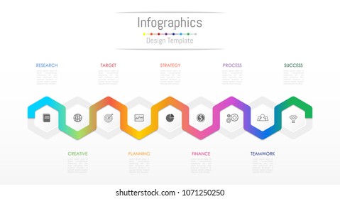 Infographic design elements for your business data with 9 options, parts, steps, timelines or processes. Vector Illustration.