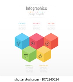 Infographic design elements for your business data with 5 options, parts, steps, timelines or processes. Vector Illustration.