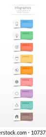 Infographic design elements for your business data with 9 options, parts, steps, timelines or processes. Vector Illustration.