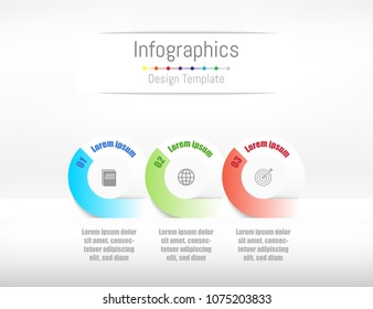 Infographic design elements for your business data with 3 options, parts, steps, timelines or processes. Vector Illustration.