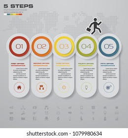 Infographic design elements for your business with 5 options. 5 steps timeline presentation. EPS 10.