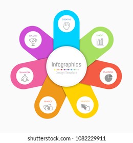 Infographic design elements for your business data with 7 options, parts, steps, timelines or processes. Vector Illustration.