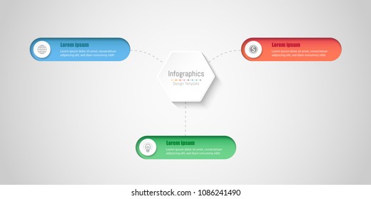 Infographic design elements for your business data with 3 options, parts, steps, timelines or processes. Vector Illustration.