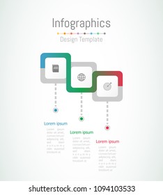 Infographic design elements for your business data with 3 options, parts, steps, timelines or processes. Vector Illustration.