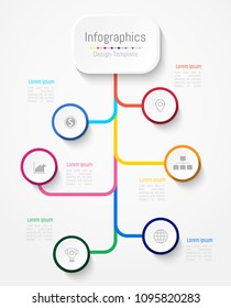 Infographic design elements for your business data with 6 options, parts, steps, timelines or processes. Vector Illustration.