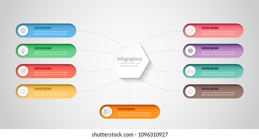 Infographic design elements for your business data with 9 options, parts, steps, timelines or processes. Vector Illustration.