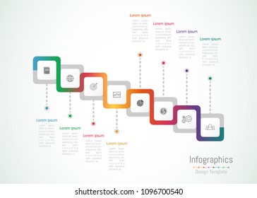 Infographic design elements for your business data with 8 options, parts, steps, timelines or processes. Vector Illustration.