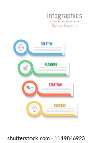 Infographic design elements for your business data with 4 options, parts, steps, timelines or processes. Vector Illustration.