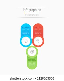 Infographic design elements for your business data with 3 options, parts, steps, timelines or processes. Vector Illustration.