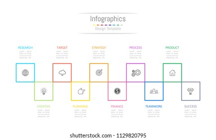 Infographic design elements for your business data with 10 options, parts, steps, timelines or processes. Vector Illustration.
