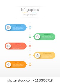 Infographic design elements for your business data with 5 options, parts, steps, timelines or processes. Vector Illustration.