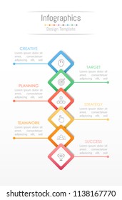 Infographic design elements for your business data with 6 options, parts, steps, timelines or processes. Vector Illustration.