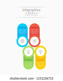 Infographic design elements for your business data with 4 options, parts, steps, timelines or processes. Vector Illustration.