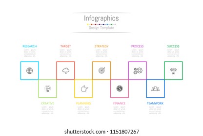 Infographic design elements for your business data with 9 options, parts, steps, timelines or processes. Vector Illustration.