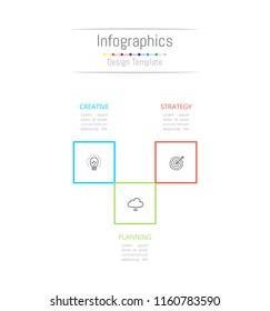 Infographic design elements for your business data with 3 options, parts, steps, timelines or processes. Vector Illustration.