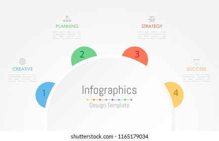 Infographic design elements for your business data with 4 options, parts, steps, timelines or processes. Vector Illustration.