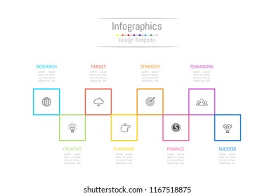 Infographic design elements for your business data with 8 options, parts, steps, timelines or processes. Vector Illustration.