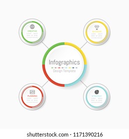 Infographic design elements for your business data with 4 options, parts, steps, timelines or processes. Vector Illustration.
