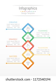 Infographic design elements for your business data with 5 options, parts, steps, timelines or processes. Vector Illustration.